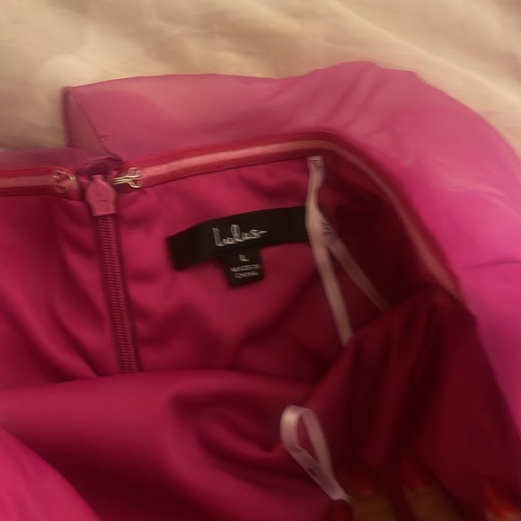 lulus ruffle organza pink strapless cocktail homecoming dress new with tags - Picture 3 of 4